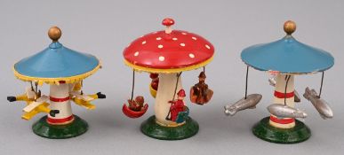Drei antike Spielzeugminiaturen Erzgebirge