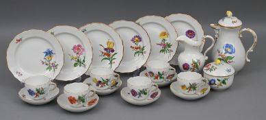 Kaffeeservice mit Blumenmalerei, Meissen