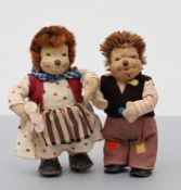 Paar Künstlerpuppen: Mecki und Igelfrau 
