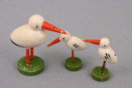Tierminiaturen Storchenfamilie, Erzgebirge