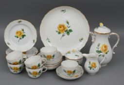 Kaffeeservice Gelbe Rose, Meissen 