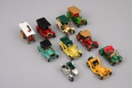 Zehn Spielzeugautos der Firma Matchbox, Made by Lesney / Lesney Prod & Co LP, London, England.  Met