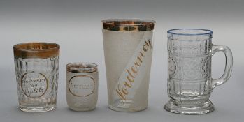 Vier Andenkengläser Böhmen und Norddeutschland, 19. Jh.