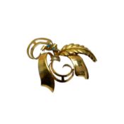 Gold brooch with turquoise