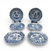 Six Chinese porcelain plates, Kangxi period (1664-1722)
