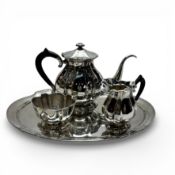 Four-piece silver tea set, Aubert The Hague