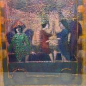 Francois Lodewijckx (1939-2013) - three figures in a wagon