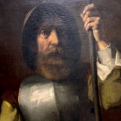 Hendrika Sluyter (1865-1919), portrait of a man with helmet, cuirass and spear