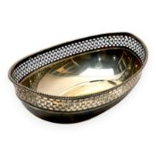 Oval silver bowl