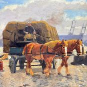 Gijsbertus Johannes van Overbeek (1882-1947) - Horse and cart in the port of Rotterdam