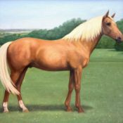 G.J. Adema (1898-1981), painting Palomino mare