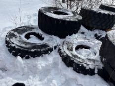 (4) 26.5R25 LOADER TIRES RUBBER TIRED LOADER ATTACHMENT