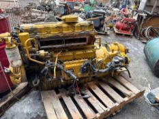 CATERPILLAR 3126 MARINE DIESEL ENGINE, 450 HP, PARTS, WITH TWIN DISC MG507-A1 MARINE TRANSMISSION,
