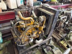 JOHN DEERE POWERTECH MDL 4045TF275 4.5 LITER MARINE DIESEL ENGINE, SKID MOUNTED WITH RADIATOR,