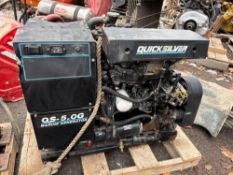 QUICKSILVER MDL QS-5.0G MARINE GENERATOR, 4 CYLINDER GAS ENGINE, 5KW, 78 HOURS GENERATOR . Located: