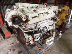 LUGGER L6125A MARINE DIESEL ENGINE, RUNNING TAKEOUT WITH EMISSIONS PROGRAM HOLE IN THE BLOCK, PARTS