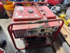 MULTIQUIP 3600 WATT GENERATOR MDL GA-3.6, HONDA GAS ENGINE SUPPORT EQUIPMENT . Located: 301 6TH