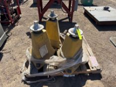 (3) COATS WHEEL BUBBLE TYPE PORTABLE BALANCERS WITH MICRO BALANCED MDL M-76 WHEEL BALANCERS SUPPORT