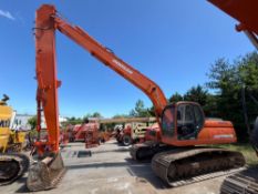 DOOSAN DX225 LONG REACH HYDRAULIC EXCAVATOR SN:DHKCEBADP90005538 powered by diesel engine, equipped