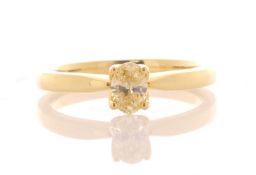 18ct Yellow Gold Single Stone Oval Cut Diamond Ring 0.42 Carats