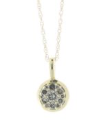 9ct Yellow Gold Round Cluster Diamond Pendant And Chain 0.16 Carats