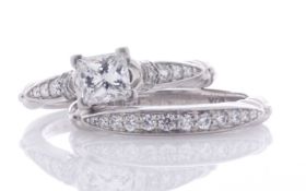 Platinum Matching Bridal Set Gia E Vs2 (0.76) 1.11 Carats