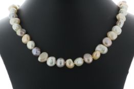 26 inch Baroque Shaped Freshwater Cultured 8.0 - 8.5mm Pearl Necklace