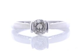 18ct White Gold Single Stone With Stone Set Shoulders Diamond Ring 0.60 Carats