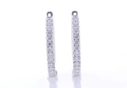 18ct White Gold Claw Set Hoop Diamond Earring 0.52 Carats