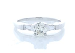 18ct White Gold Baguette Shoulder Set Diamond Ring  0.67 Carats