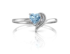 9ct White Gold Fancy Cluster Diamond And Blue Topaz Ring (BT0.32) 0.01 Carats
