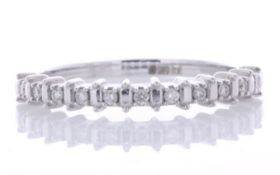 14ct White Gold Bar Set Semi Eternity Diamond Ring 0.10 Carats