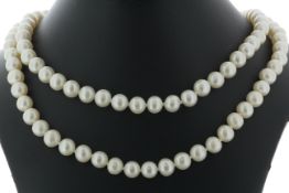 36 inch Freshwater Cultured 7.0 - 7.5mm Pearl Necklace
