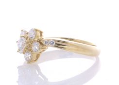 18ct Yellow Gold Flower Cluster Diamond Ring 0.71 Carats