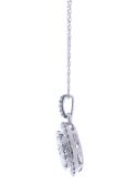 9ct White Gold Round Cluster Claw Set Diamond Pendant And Chain 1.00 Carats