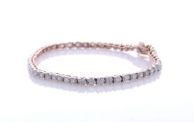 9ct Rose Gold Tennis Diamond Bracelet 1.02 Carats