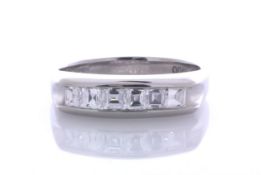 Platinum Semi Eternity Diamond Ring 0.71 Carats