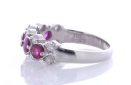 Platinum Semi Eternity Diamond And Ruby Ring (R1.16) 0.43 Carats
