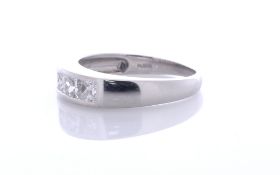 Platinum Channel Set Semi Eternity Diamond Ring 1.00 Carats