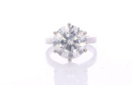 18ct White Gold Single Stone Diamond Ring 6.03 Carats