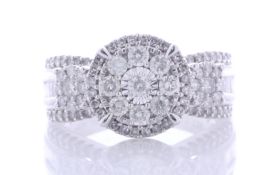 9ct White Gold Cocktail Diamond Ring 1.00 Carats
