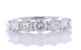 Platinum Five Stone Diamond Ring 1.09 Carats