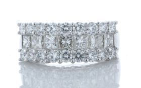 18ct White Gold Channel Set Semi Eternity Diamond Ring 2.97 Carats