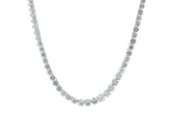 18ct White Gold Tennis Diamond Graduated Collarate 16