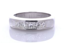 Platinum Semi Eternity Diamond Ring 1.00 Carats