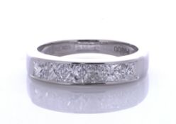Platinum Channel Set Semi Eternity Diamond Ring 1.05 Carats