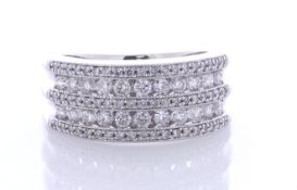 14ct White Gold Semi Eternity Fancy Diamond Ring 1.00 Carats