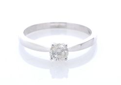 9ct White Gold Single Stone Claw Set Diamond Ring 0.50 Carats