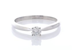 9ct White Gold Single Stone Claw Set Diamond Ring 0.22 Carats