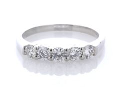 Platinum Claw Set Semi Eternity Diamond Ring 0.50 Carats